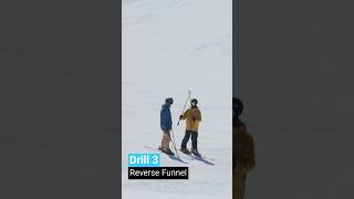 How to Carve on Skis | Reverse Funnel Drill ⛷️◀️ #shorts #skiing