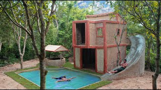 65 Day Of Build Water Slide To Swimming Pool On 2 Story Villa House,Groundwater Well & Swimming pool