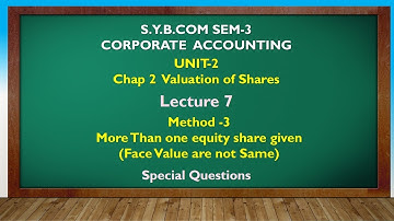 S Y BCOM SEM - 3 | VALUATION OF SHARE LEC 7 | GUJARATI By Suresh Sir