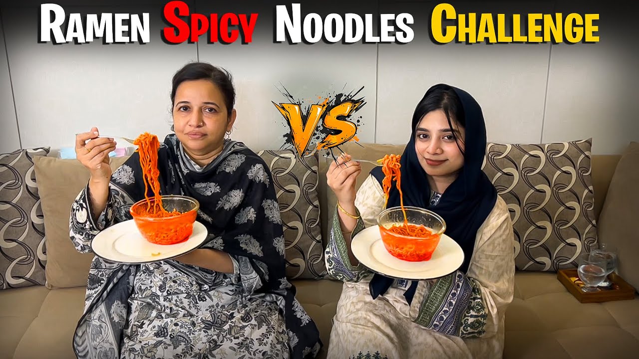 Momina ne Mama ko spicy Ramen challenge de diya😱| End mein momina gir gye🥲