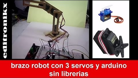 brazo robot con 3 servos y arduino sin librerias