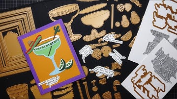 Spellbinders Happier Hour Collection "Sip, Sip Ole" Card Tutorial! This Collection is Amazing!