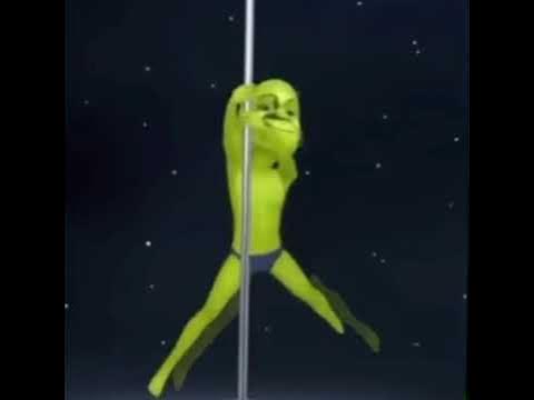 Shrek on a pole