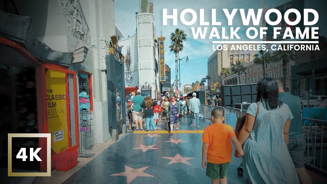 Hollywood Walk of Fame Walking Tour | 4K - YouTube