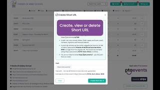 PTA Events Tutorial - How can I create, view or delete a short URL for my event