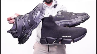 ULTIMATE BALENCIAGA TRIPLE S , TRACK & SPEED SOCK TRAINER REVIEW | UNBOXING & TRY-ON