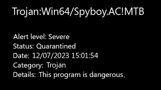 How to Get Rid of Trojan:Win64/Spyboy!MTB Virus
