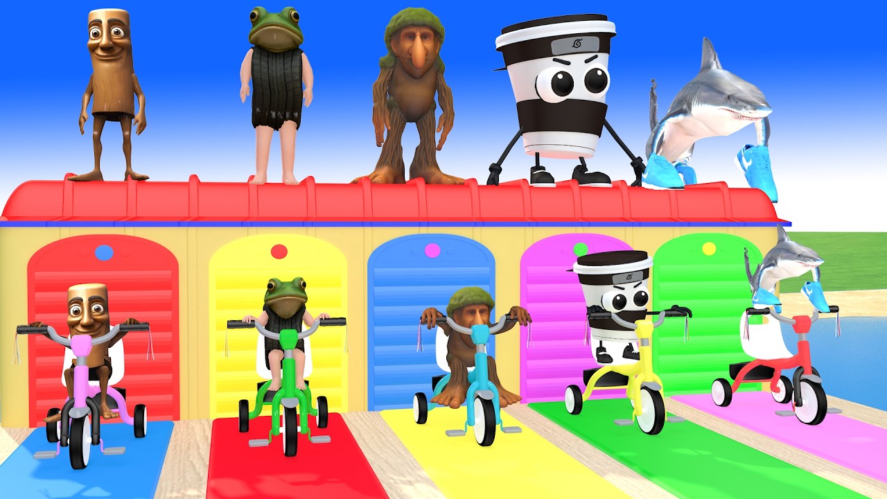 Long Slide Game With Cow Elephant Gorilla Hippopotamus Tiger 3d Animal Game Funny 3d Animals