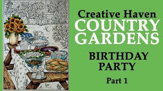Invitation to the Birt ay party Coloring in Creative Haven Country Garden part 1