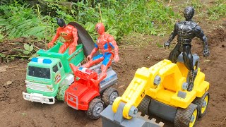 Mobil Truk Excavator, Truk Penggali, Mobil Pemadam Spiderman Membuat Kolam Renang Mainan by Kids World Dream 5,614 views 3 years ago 4 minutes, 39 seconds