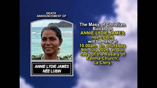 ANNIE LYDIE JAMES née LUBIN ~ Short Obituary