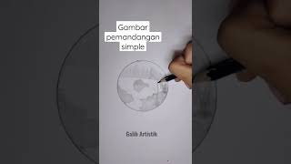 Gambar 3D pemandangan | #shorts #art #drawing