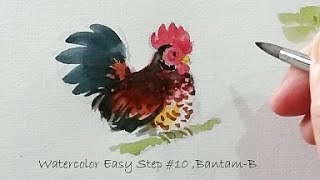 สีน้ำง่ายๆ#10ไก่แจ้ :Watercolor,Easy Step #10(Bantam-B)