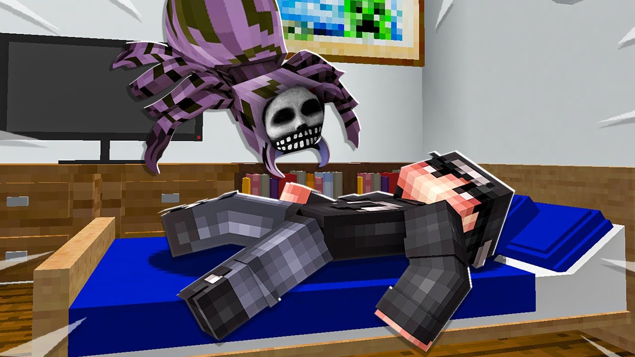 This Spider Tried To Crawl Into Me in Minecraft... (SCARY)
