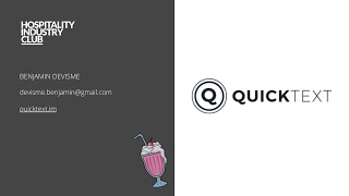 Celebrity Hospitality Industry Club Virtual Sessions Presents Quicktext Wealth