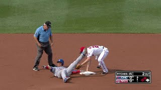 CHC@WSH: Raburn throws out Contreras at second base