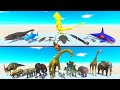 AQUATICS & REPTILES vs MAMMALS & HERBIVORE  DINOSAURS - Animal Revolt Battle Simulator ARBS