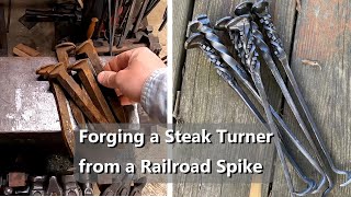 Railroad spike meat turner