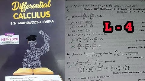 Partial Differentiation Lec 4| Bsc maths 1st semester| exercise 1 solutions and concepts #bscmaths 