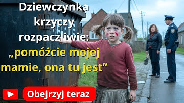 Płacząca dziewczynka wskazuje na kosz na śmieci i mówi „Moja mama jest tam”