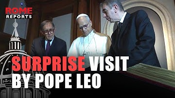 POPE LEO makes SURPRISE visit to the Library of the Italian Senate
