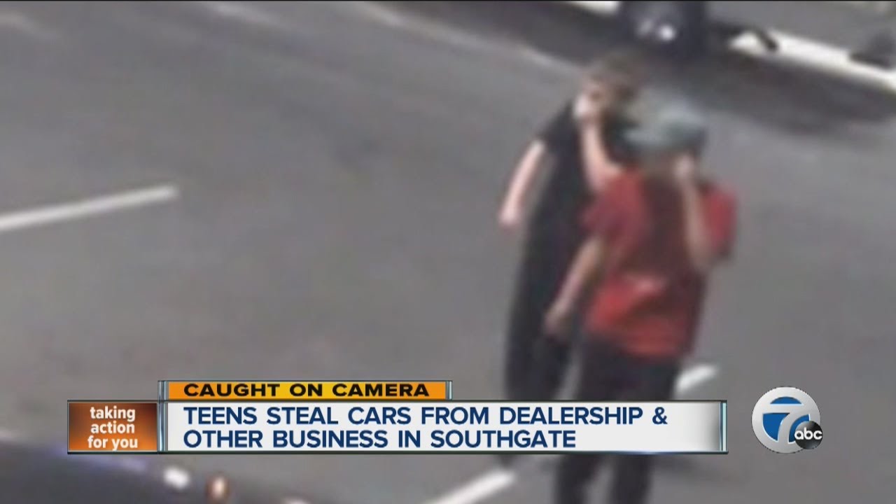 Teens steal cars from dealership and other business in Southgate - YouTube