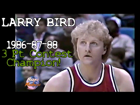 Larry Bird - In his warm-up jacket, Larry Bird put on a 3-point contest  show at Chicago Stadium, winning his third title (1988 NBA All-Star)