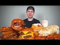 Gourmet CheeseBurgers and Cheesy Breakfast Burrito Mukbang! + Sweet Potato Fries +