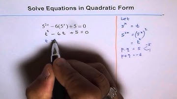 Solve Equations in Quadratic Form Exponential - EDEXCEL - GCSE - SAT