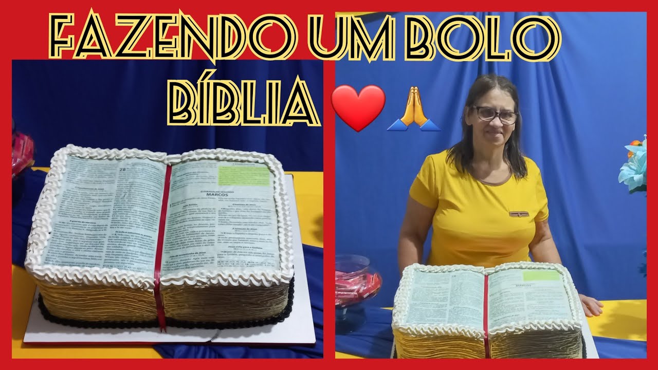 Bolo Bíblia, como fazer bolo em formato de Bíblia #aula #videoaula #confeitaria