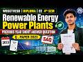 Renewable Energy Power Plants | WBSCTVESD DIPLOMA | EE | 4th SEM | SHORT ANSWER QUESTION | PYQ 2022