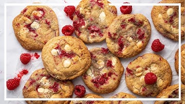 BAKERY-STYLE! Gluten-free White Chocolate & Raspberry Cookies Recipe 🍪 | Baking with Becky