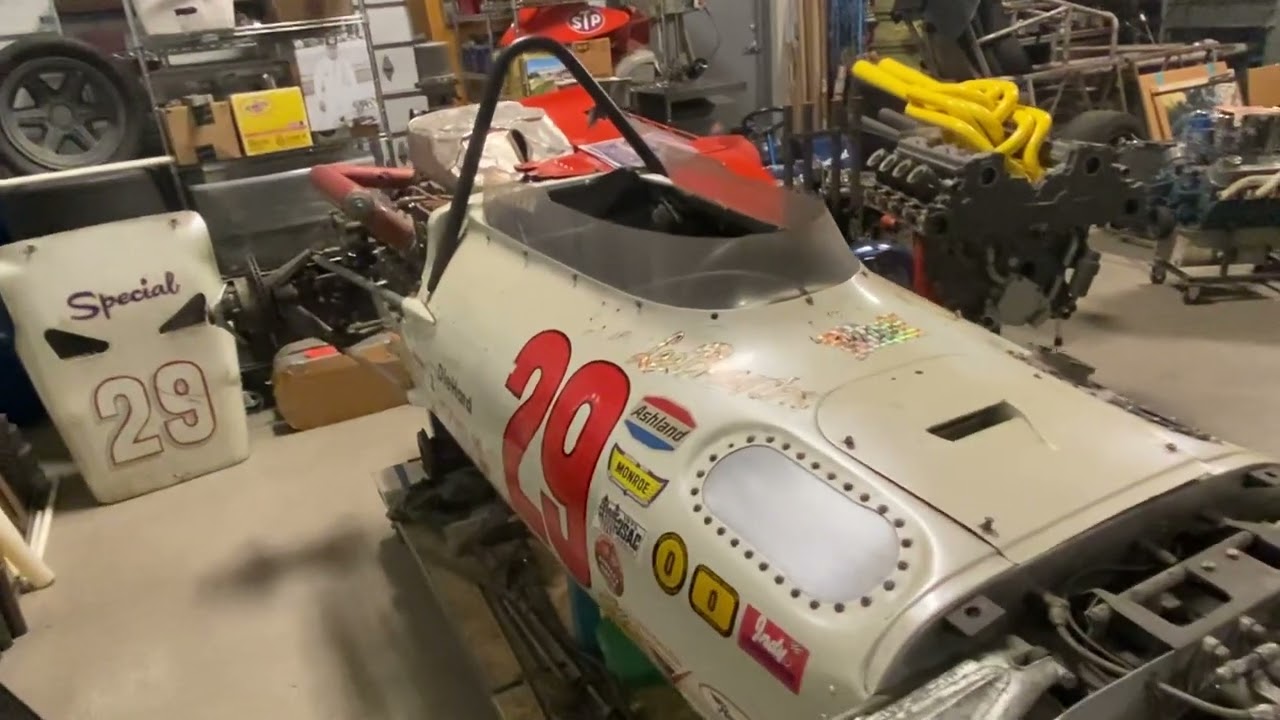 AJ Foyt 1968 & 1970 Coyote Indy 500 Race cars with Ford Four Cam engines