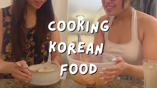 girls night! cook korean food with us ~