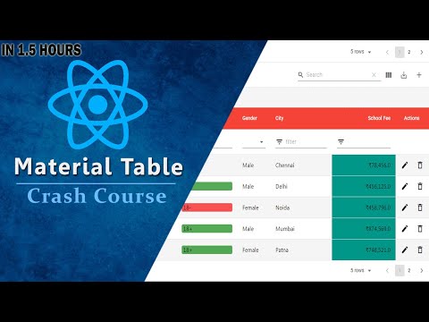 Learn Material Table with React JS in 1 Hour | Material Table Tutorial for Beginners