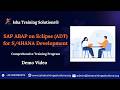 SAP ABAP on Eclipse (ADT) for S/4HANA Development Demo On 16th June 2026.