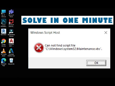 Maintenance.vbs Error Solution | can not find script file - windows script host - Teach Me Friend