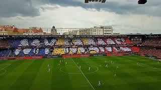 Sparta - Plzeň 26.5. 2024 Letná - choreo k double na protilehlé 🏆🏆🟦🟨🟥