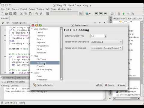 Auto-reload in Wing IDE