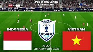 🔴 LIVE | INDONESIA vs VIETNAM | ASEAN CHAMPIONSHIP 2026 | eFootball PES 2021 Simulation screenshot 3