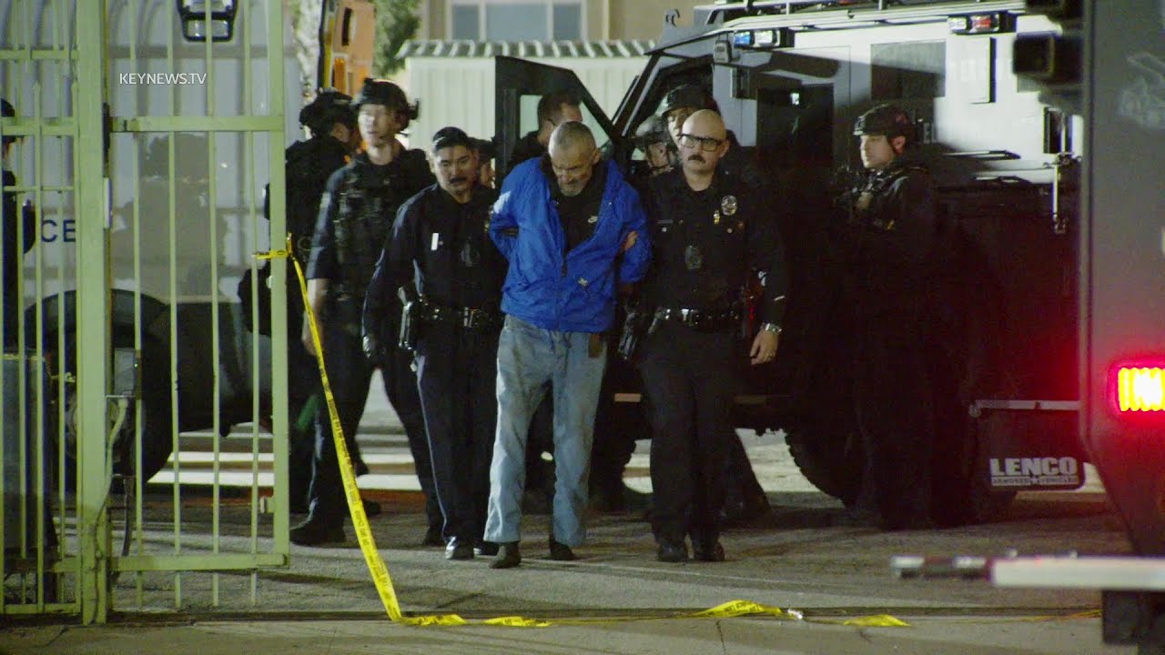 LAPD SWAT Responds to Knife-Wielding Man Barricaded in Ambulance