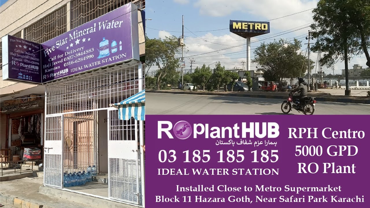 ROPlantHUB RPH Centro 5000 GPD IDEAL WATER STATION installed near Safari Park, Hazara Goth, Karachi