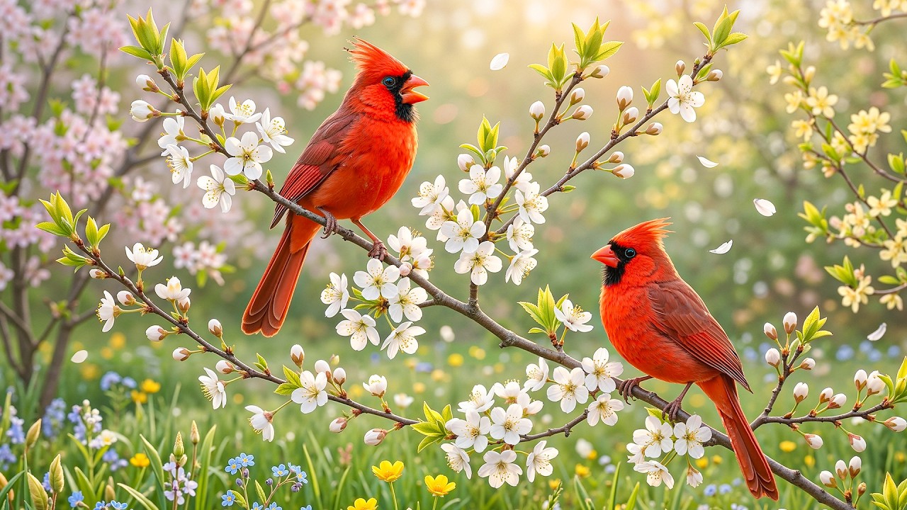 🌿 Peaceful Spring Birds Singing with Gentle Piano Music for Stress Relief and Inner Peace 🕊️🎹