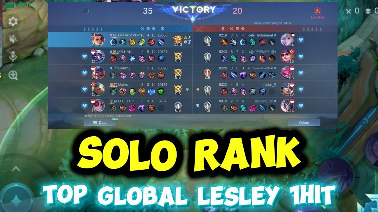 LESLEY NEW BEST BUILD  GAMEPLAY LESLEY SOLO RANK EMBLEM LESLEY ( LEGEND) - mobile legends ☠️☠️☠️😱😱