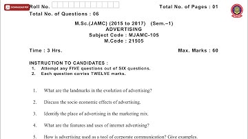 MSC JAMC 1ST SEM ADVERTISING MAY 2019 | PTU