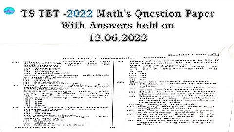 TSTET 2022 Paper 1 Math