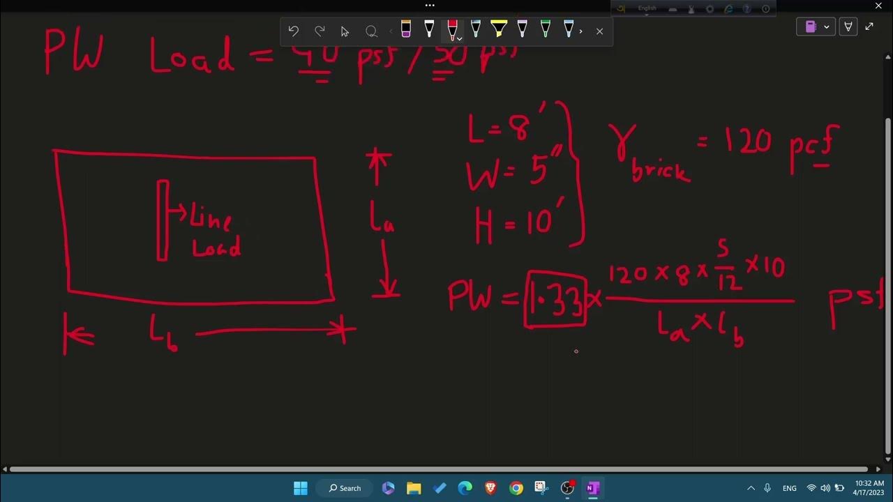 RCC Slab Partition Wall Load Calculation from Given Dimension YouTube