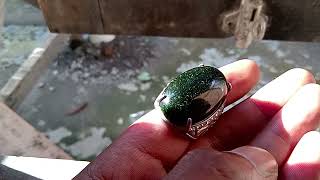 Cincin Batu Akik Pasir Intan Warna Hijau Top Quality