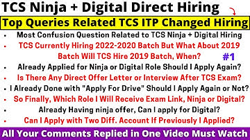 TCS Free Ninja + Digital 2022-2019 Direct Hiring All Queries Solved How Can I Apply Again or Not? #1