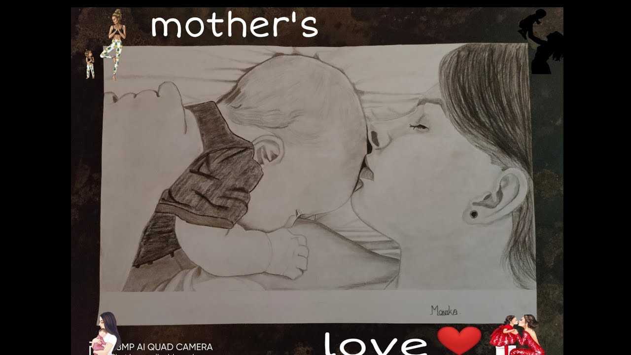Sketch of mother s love .. pencil drawing - YouTube